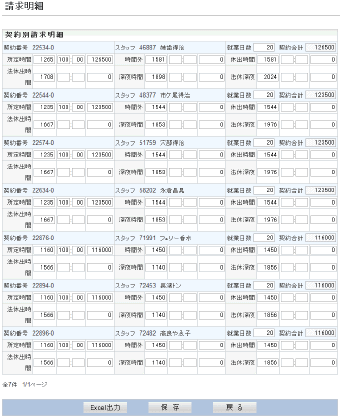 時間枠ごとの派遣料計算